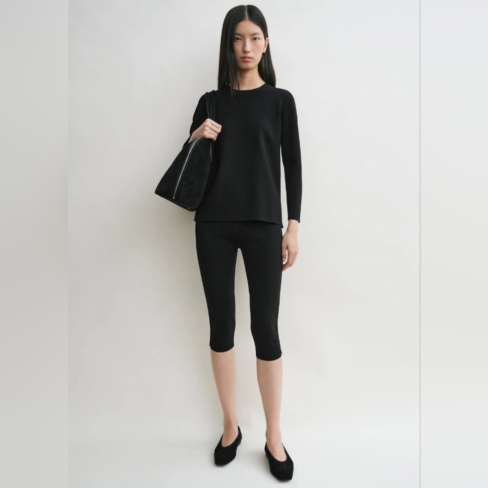 Toteme Compact Knit Capri Trousers Sz L NWT
